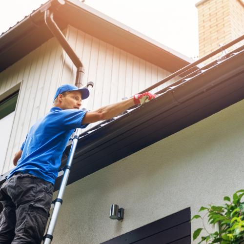 Cleaning out gutters